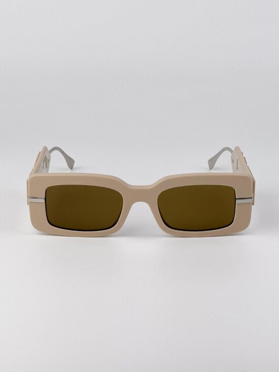Fendi FE40133I 57E Rectangular Sunglasses – Nude Beige Brown / Brown main image 7